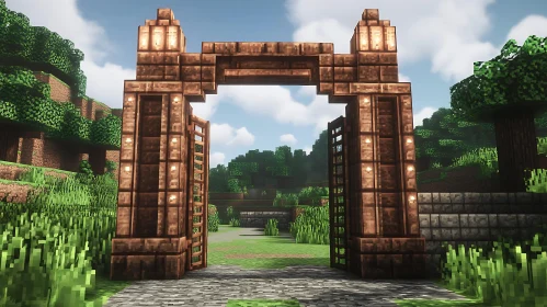 Grand Entrance Archway in Lush Forest