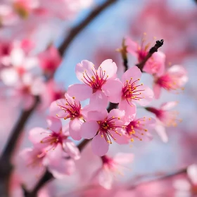 Blooming Cherry Blossoms Close-Up