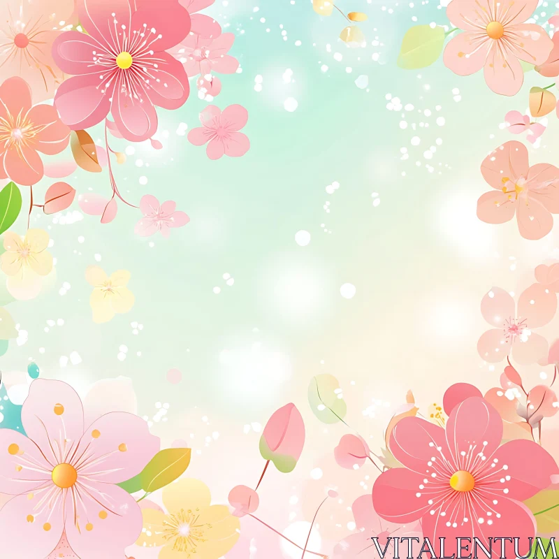 AI ART Whimsical Pastel Flowers with Bokeh Effects