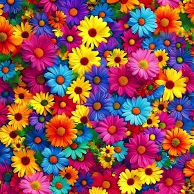 Colorful Daisy Flowers Floral Pattern