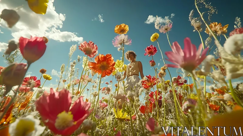 Lush Wildflower Field on a Sunny Day AI Image