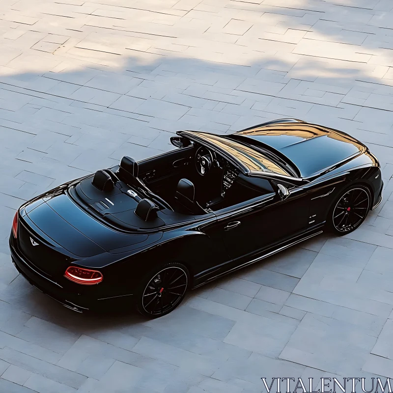 Sleek Black Convertible Car AI Image