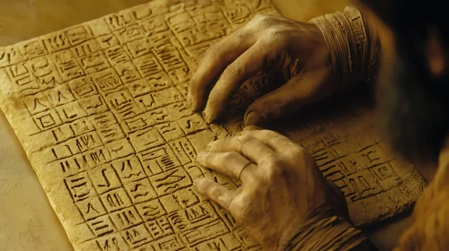 Cuneiform Script on Ancient Tablet