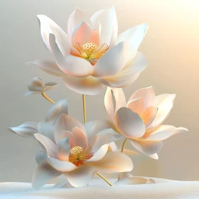 Elegant Digital Lotus Flower Art