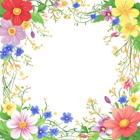 Vibrant Flower Border with Multicolored Blooms