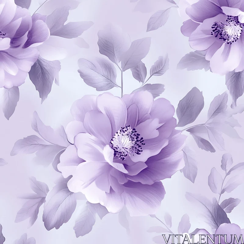 Delicate Purple Flower Illustration AI Image