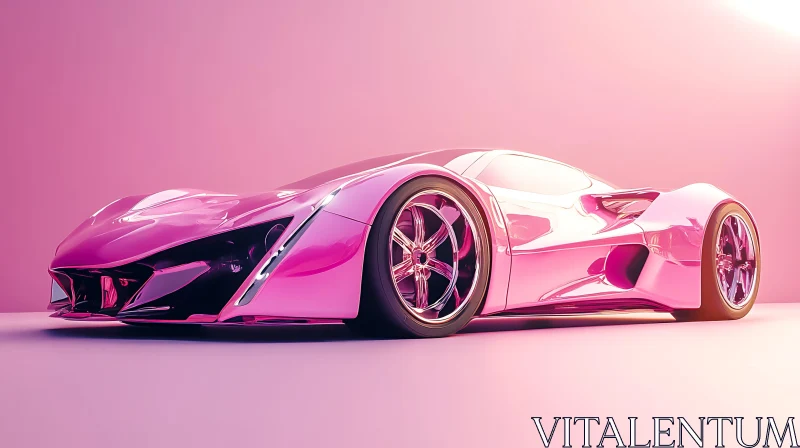 Modern Pink Sports Car AI Image