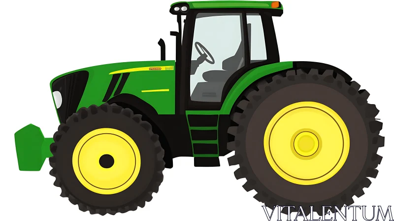 Modern Farm Tractor with Glass Cabin AI Image