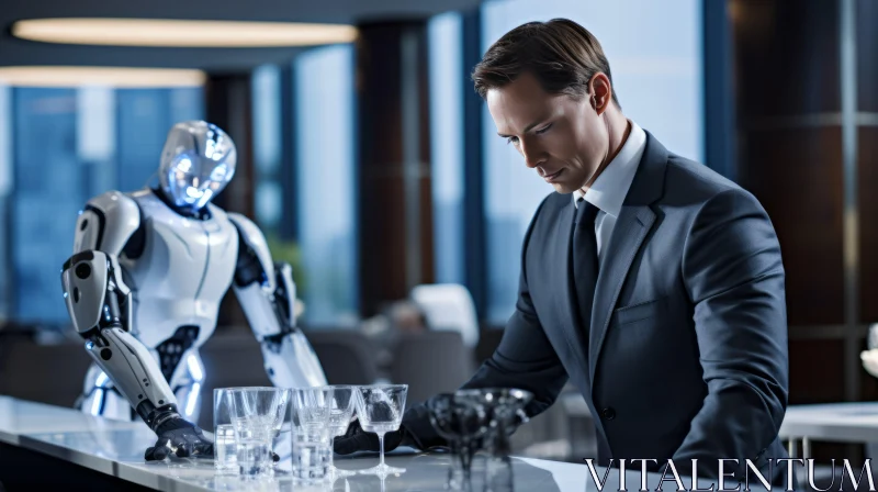 Robot Bartender: An Intersection of Elegance and Technology AI Image