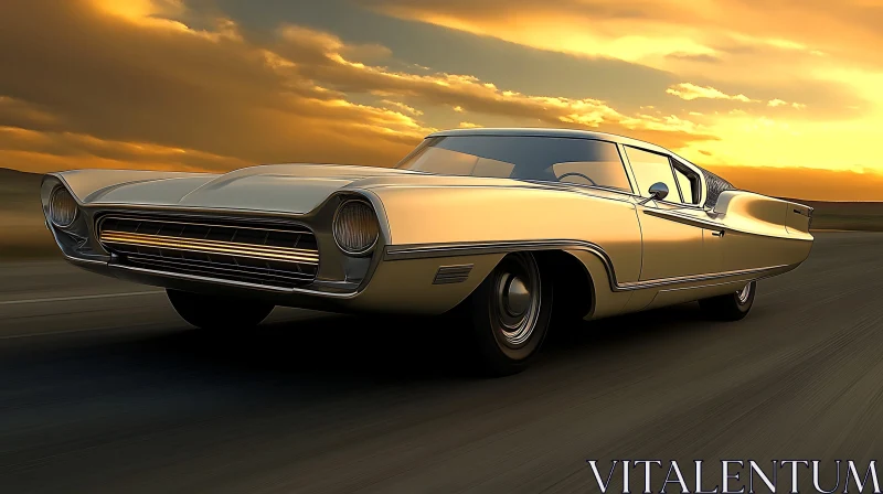 AI ART Timeless Classic Car at Sunset