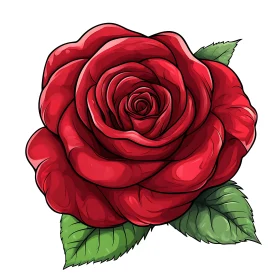 Detailed Red Rose Artwork