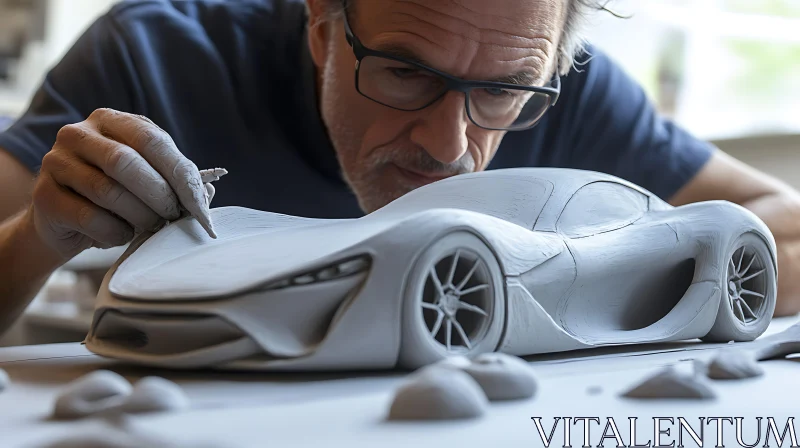 Art of Sculpting Futuristic Car Models AI Image