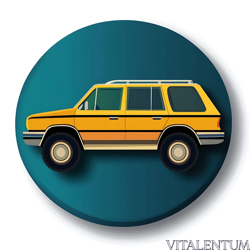 Side View of Yellow SUV Illustration AI Image