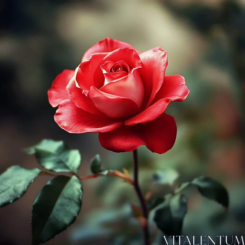 Beautiful Red Rose Flower AI Image