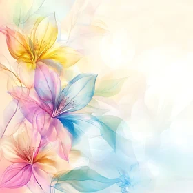 Ethereal Pastel Lily Petals Art