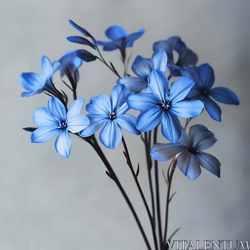 Delicate Blue Floral Arrangement AI Image