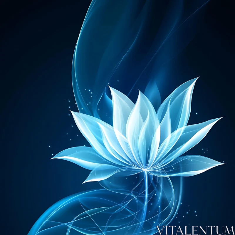 Translucent Blue Petaled Lotus AI Image