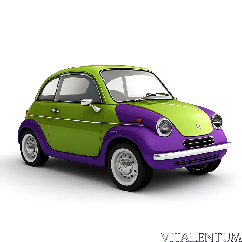 Retro Styled Small Car AI Image