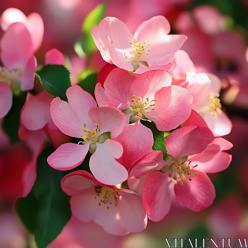 Delicate Pink Spring Blooms AI Image