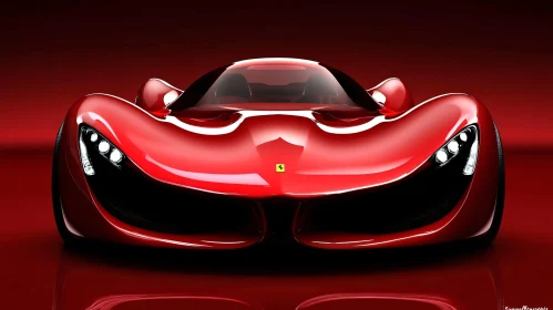 Modern Aerodynamic Red Supercar