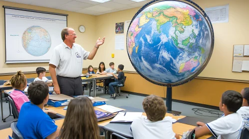 Engaging Geography Class with Large Globe