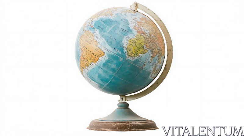 Vintage World Globe on Stand AI Image