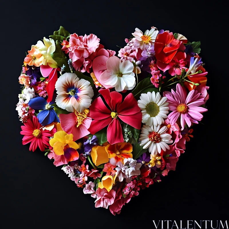 AI ART Vibrant Flower Heart Art