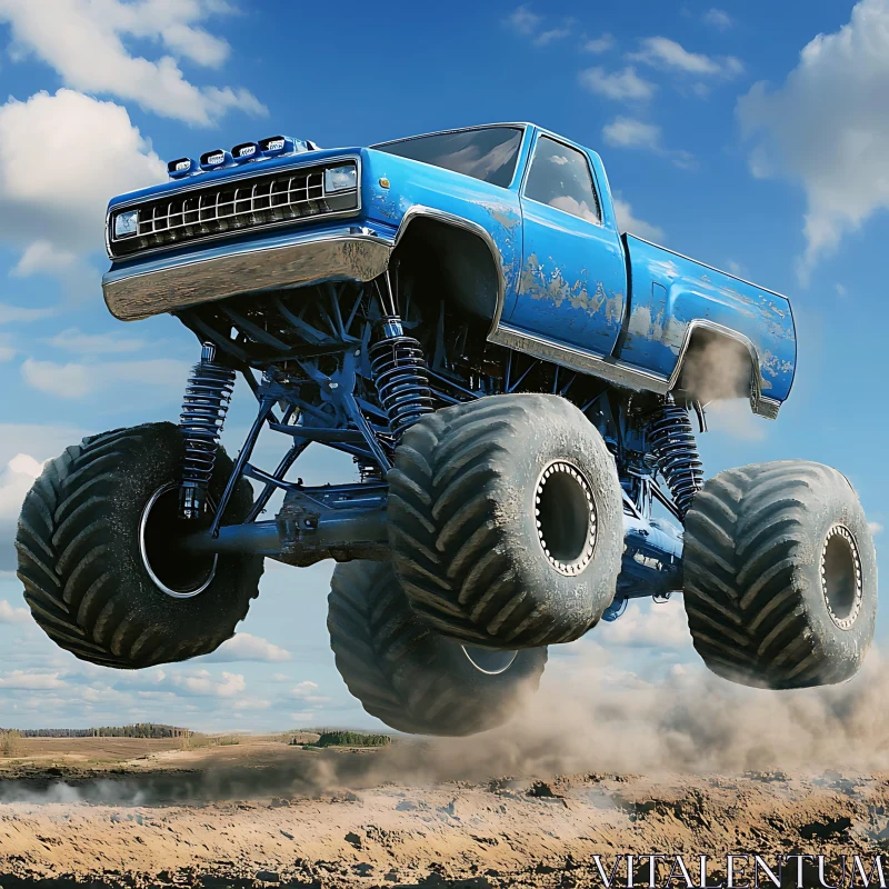 Monster Truck Soaring in Action AI Image