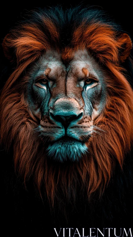 AI ART Regal Lion with Intense Gaze