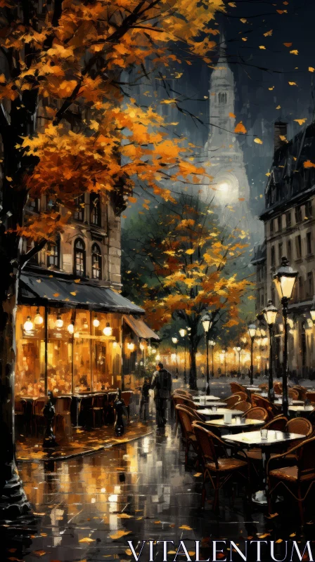 Captivating Cityscape: A Romantic Autumn Scene AI Image