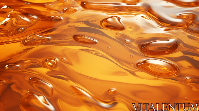 Hyper-Detailed Amber Oil Splash Art Illustration AI Image