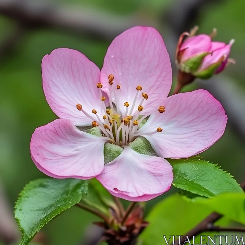 Intricate Details of a Pink Flower AI Image