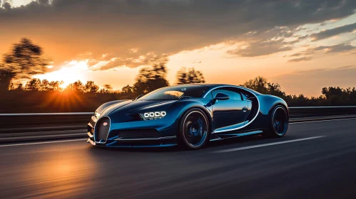 Elegance in Motion: Supercar at Sunset