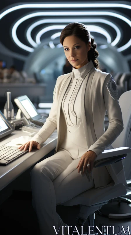 Jane Farrow in Exquisite White Dress from Star Wars AI Image