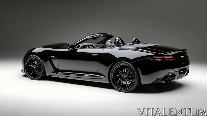 Glossy Black Convertible with Stylish Design AI Image