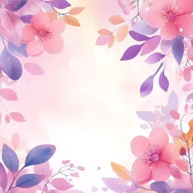 Ethereal Floral Watercolor Art with Pink Flowers