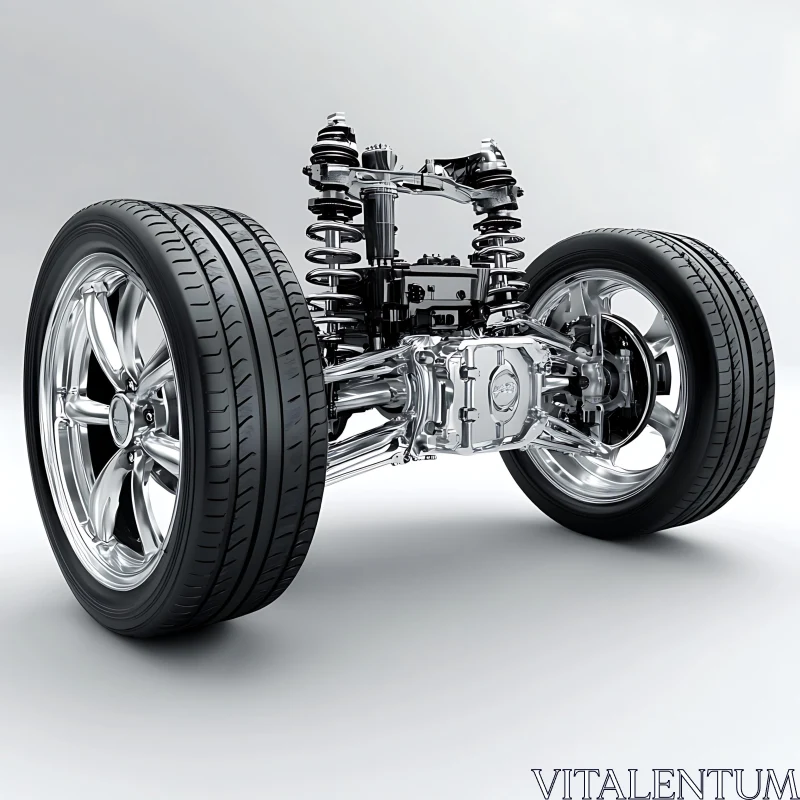 Detailed Automotive Suspension Mechanism AI Image