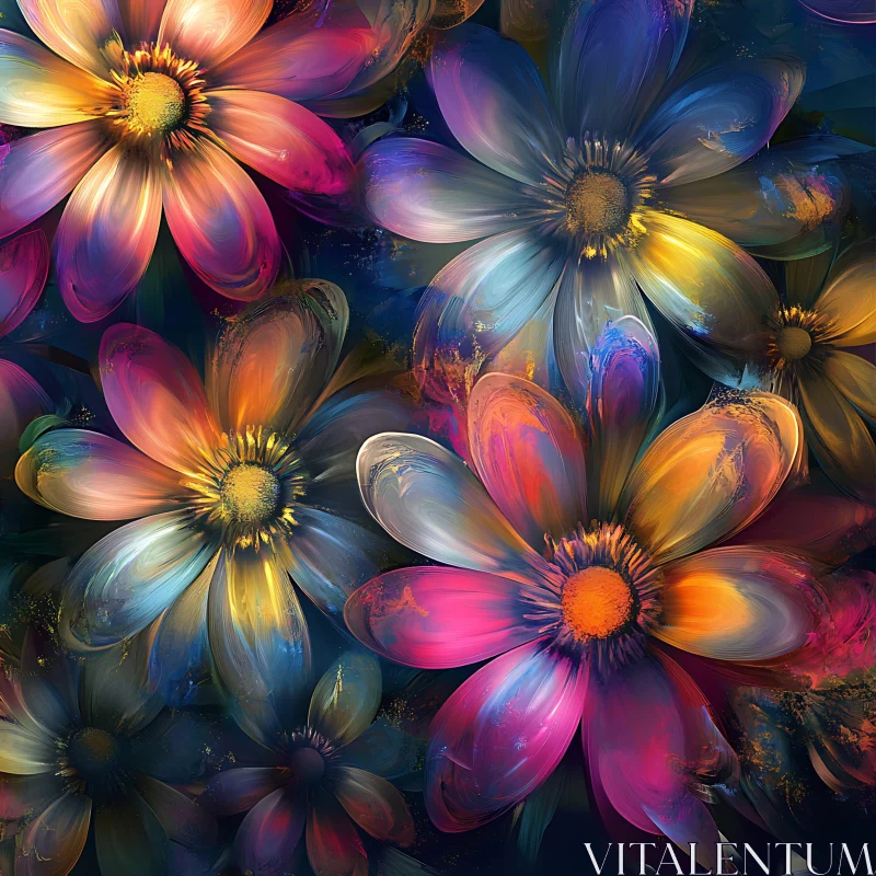 AI ART Colorful Abstract Flower Art