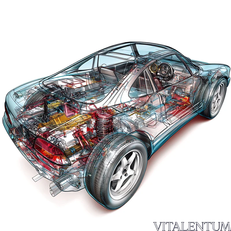 X-Ray View Car Diagram AI Image