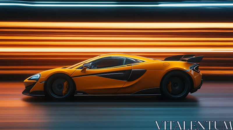 High-Speed Luxury Sports Car in Motion AI Image