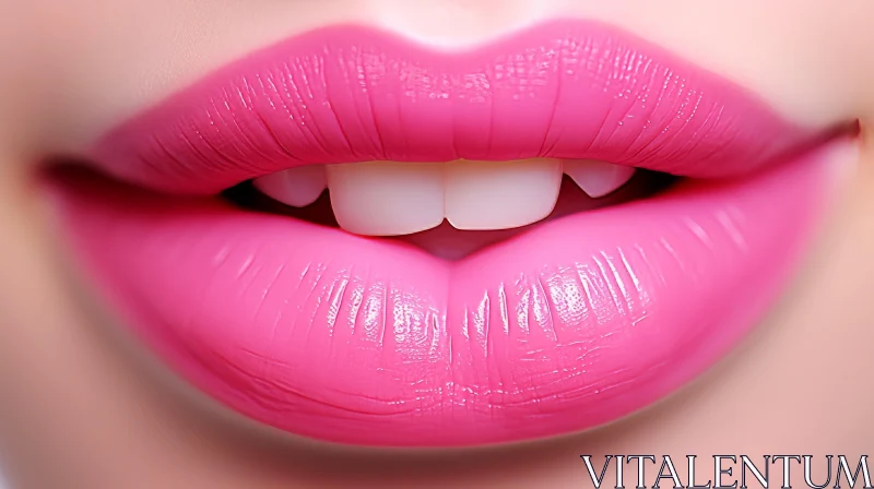 Vibrant Lips: A Captivating Close-Up Photograph AI Image
