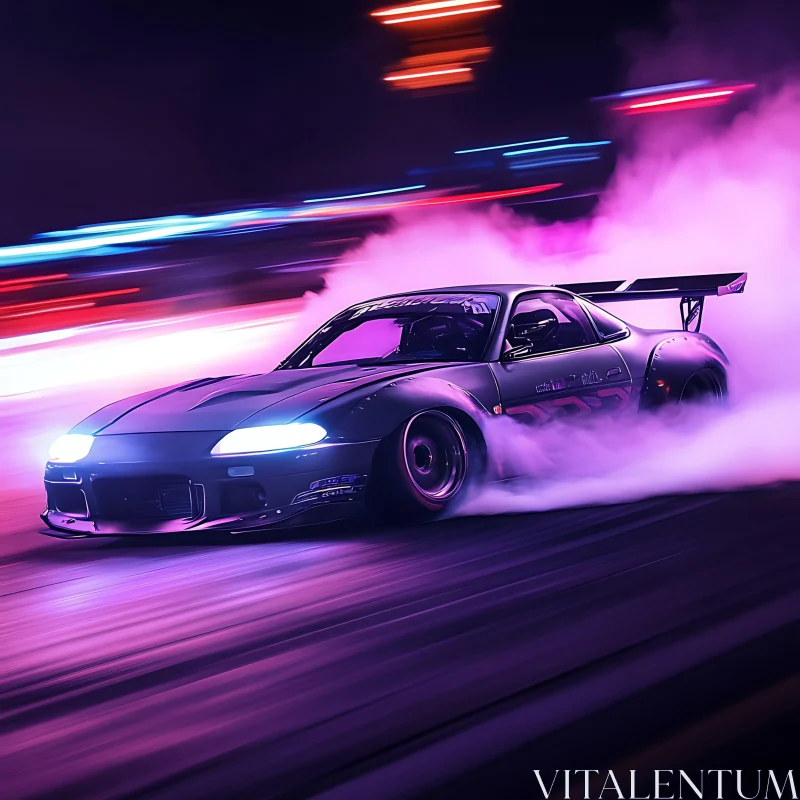 Neon Street Drift AI Image