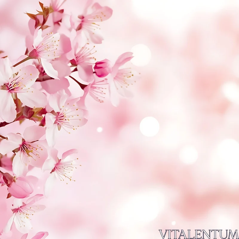 AI ART Enchanted View of Cherry Blossoms