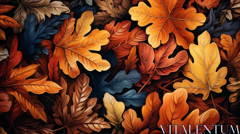 Autumn Leaves Pattern - A Nature-Inspired Cartoon Art AI Image