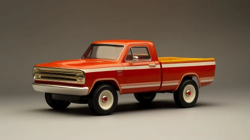 Classic Red Vintage Pickup Truck in Studio