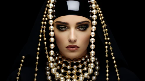 Bold Avant-Garde Fashion Photography: Muslim Girl in Headdress and Jewelry