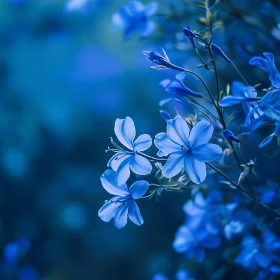 Delicate Blue Flowers in Botanical Harmony