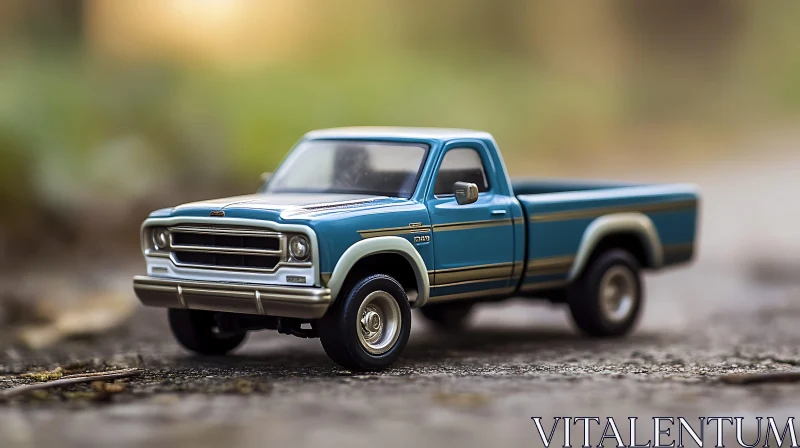 Classic Blue Toy Truck Model AI Image