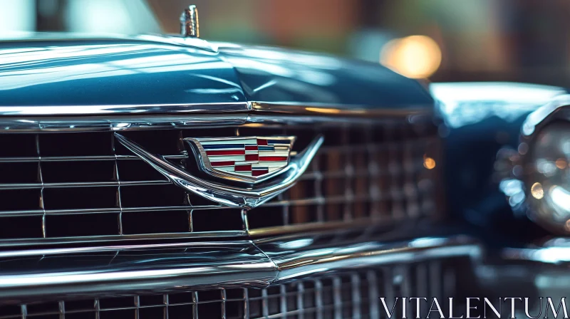 AI ART Classic Cadillac Front Grill Highlight with Iconic Emblem