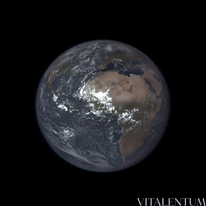 Earth from Space with Africa and Europe in View AI Image